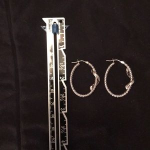 14k WHITE GOLD earrings